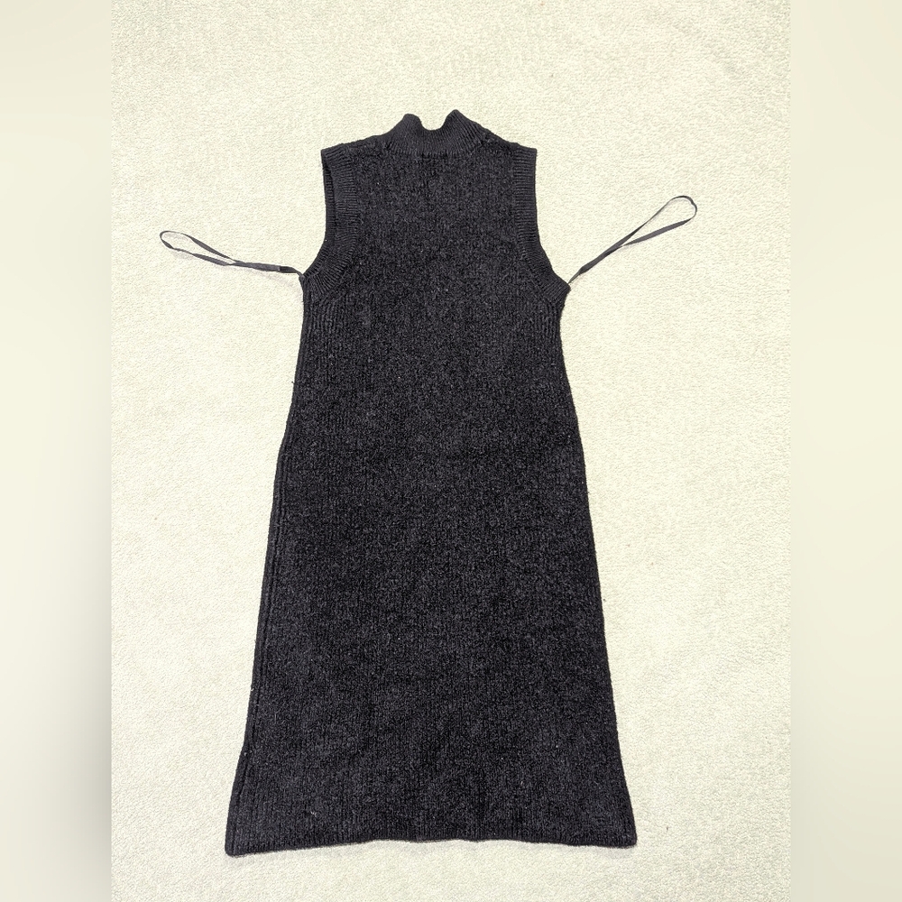 Aritzia Babaton Wool Ribbed Mini Dress | Black | Size L (Fits M) - Picture 5 of 12